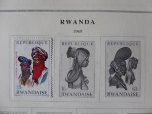 Rwanda 1962-1980  Mint/Used Stamp Collection on Scott Int Alb Pgs