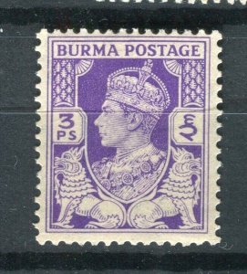 BURMA; ; 1940s early GVI issue Mint hinged 3p. value