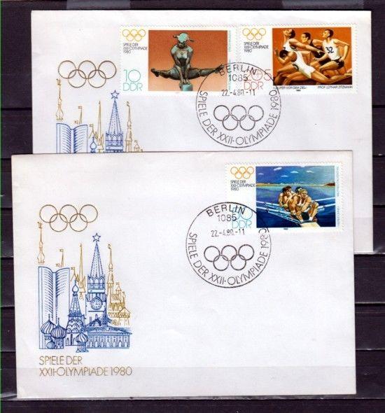 German Dem. Rep. Scott cat. 2098-2099, B190. Olympics. 2 First day covers. ^