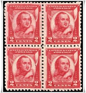 SC#690 2¢ Pulaski Issue Block of Four (1931) MNH/MLH*