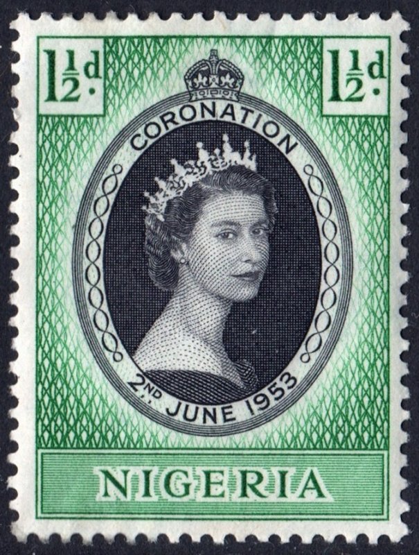 Nigeria SC#79 1½d Coronation of Queen Elizabeth II (1953) MNH