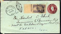 United States 1932 2c p/stat cover St Louis to India bear...