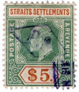 (I.B) Malaya (Straits Settlements) Revenue : Duty Stamp $5