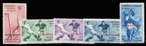 Italian Colonies, Aegean Islands #31-35 Cat$530, 1931 Soccer, set of five, hi...