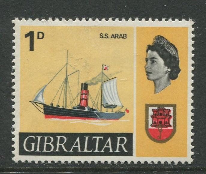 Gibraltar - Scott 187 - QEII Definitive Issue -1967- MH - Single 1d Stamp