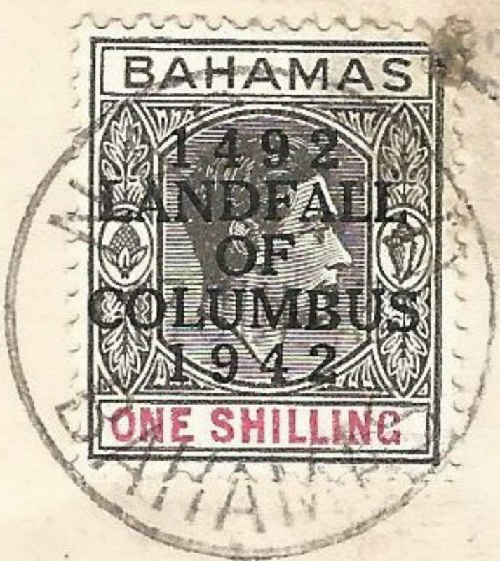 Bahamas July 1943 Censored Registered Airmail Cover - Complete 1942 Columbus Set