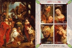 Liberia - CHRISTMAS 2006 - RUBENS - Sheet of 4 - MNH   PERF