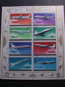 ​KOREA-1978-SC# 1749a -PASSENGER AIRCRAFTS- CTO SHEET VF WE SHIP TO WORLD WIDE