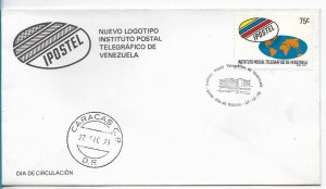 VENEZUELA 1979 IPOSTEL TELEGRAPHIC POSTAL INSTITUTE COMMUNICATION GLOBE MAP FDC