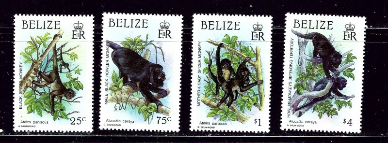 Belize 868-71 MNH 1987 Monkeys  #2