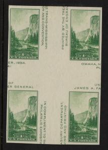 1935 Sc 769 National Parks mint, cross gutter block CV $15 NGAI