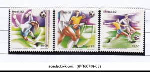 BRAZIL - 1982 WORLD CUP OF FOOTBALL / SOCCER - 3V - MINT NH