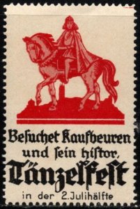 1928 Germany Poster Stamp Visit Kaufbeuren And Its Historic Länzelfest