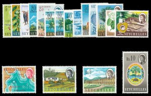 Seychelles 1962 QEII Definitives set complete superb MNH. SG 196-212.