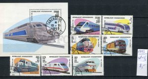 265161 Madagascar 1993 year used set+S/S TRAIN locomotives