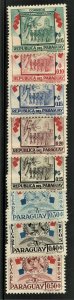 PARAGUAY - SC #508-09-10-11-12-13-14-15 - MINT NH SET OF 8 - 1957 - Item PARA011