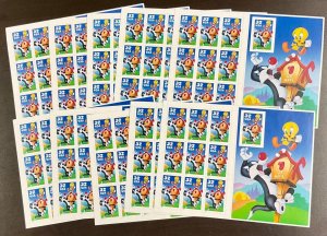 3205 Sylvester & Tweety  Lot of 10 Die Cut Sheets Imperf Single MNH 32 c FV $32