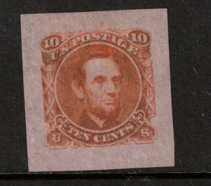 USA #116-E1h (Brazer #116E-Df) Very Fine Die Essay In Red Orange On Pink Bond