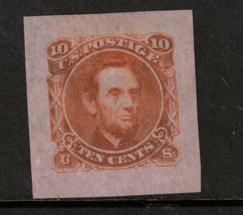 USA #116-E1h (Brazer #116E-Df) Very Fine Die Essay In Red Orange On Pink Bond