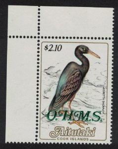 Aitutaki Reef heron Bird $2.10 Ovpt 'OHMS' Corner 1985 MNH SG#O31