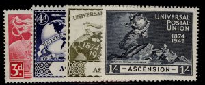 ASCENSION GVI SG52-55, 1949 ANNIVERSARY of UPU set, NH MINT.