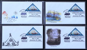 U.S. Used #4136 41c Jamestown Set of 4 First Day Covers. Unaddressed. Choice!