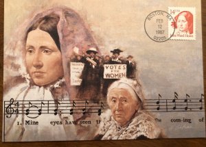 1987 Julia Ward Howe FDC Maxi Card Maximum Scott 2176 Women’s Suffrage Americans