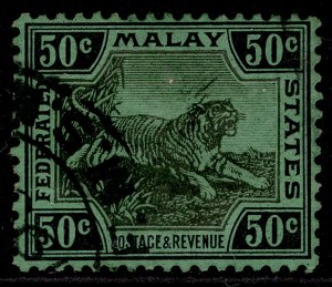 MALAYSIA - Federated Malay GV SG75, 50c black/green, FINE USED.