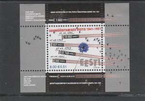 Estonia  Scott#  570  MH  S/S  (2007 Deportation of Estonians 1941-51)