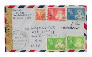 Cuba 1944 commercial FDC  set of 3 (combo with others) with cachet