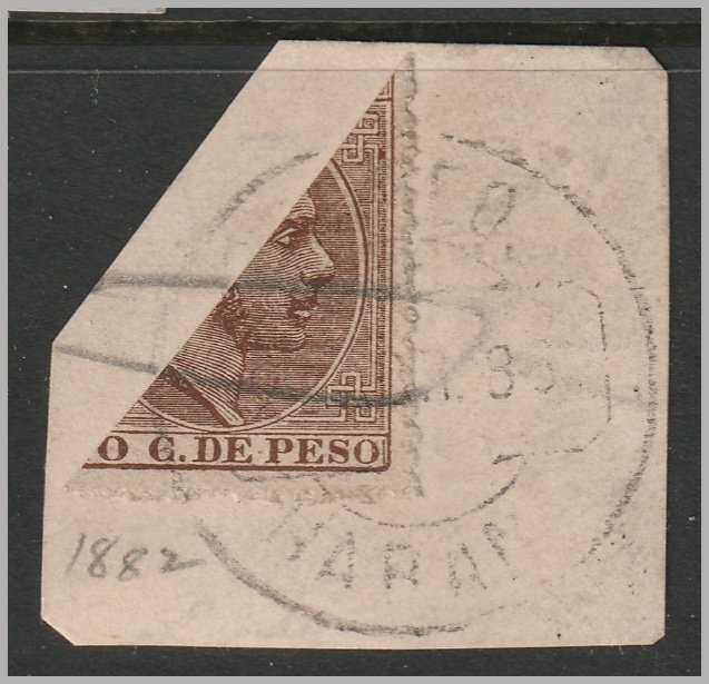 Cuba 1882 Sc 104a bisect used Habana cancel on piece