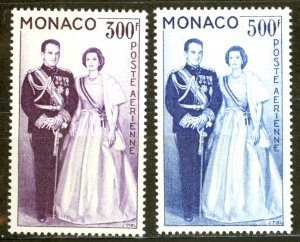 Monaco Sc# C53-C54 MNH 1959 Prince Rainier & Princess Grace Air Post