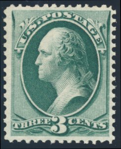 US 158 3c 1873 Continental Bank Note George Washington fine NH PSAG cert
