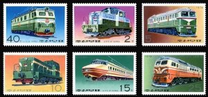 Stamps of NORTH KOREA 1976. Locomotives.