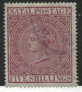 Natal 1874 QV 5/ carmine used