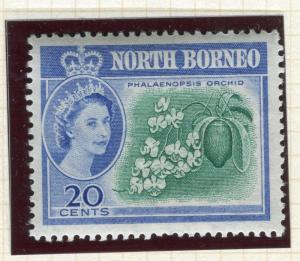 NORTH BORNEO;  1961 early QEII issue fine Mint MNH Unmounted 20c. value