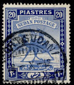 SUDAN GVI SG46b, 20p pale blue & blue, FINE USED.