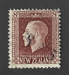 NEW ZEALAND #157 Used 8p King George V Stamp 2019 CV $4.00