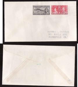 Newfoundland cover #2104c - 1c Codfish+4c Coronation-St.