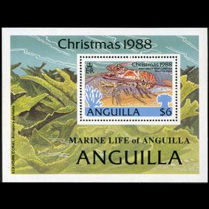 ANGUILLA 1988 - Scott# 772 S/S Lobster NH