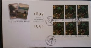 1995 FDC National Trust All Booklet Panes Oakham Windermere Erddig House SHS 