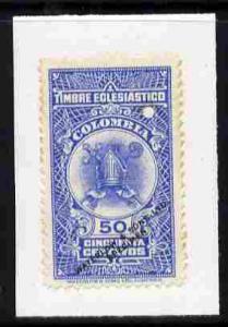 Colombia 1940's Timbre Eclesiastico 50c Printer's sample ...