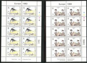 Gibraltar Scott 435-436 MNH** Europa 1982 Torch sheet set