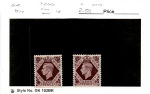 Great Britain, Postage Stamp, #266 (2 Ea) Mint LH, 1947 King George (AB)