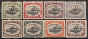 PAPUA 1910 Lakatoi Large Papua basic set ½d - 2/6 type B, the ½d is SG 47.