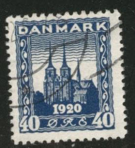 DENMARK  Scott 160 used 1921 key stamp CV$11.50