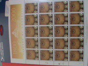 UNITED STATES STAMP:2000 SC#3390 LIBARY OF COGRESS STAMPS MNH FULL SHEET.
