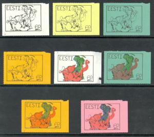 ESTONIA 1975 ANTI SOVIET Proganda Labels Set Progressive Proofs SOVIET DRAGON