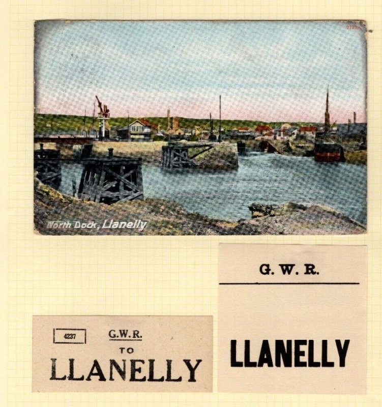 GB Wales L&MMR RAILWAY Card & Labels{2} LLANELLY & MYNYDD MAWR 1906 RL93 