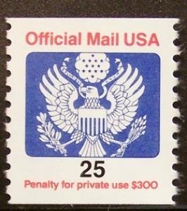 O141 MNH 25c Official Mail, Domestic Letter Rate - 5017